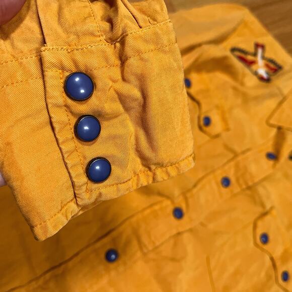 Levis Made & Crafted Sz 1 Small Rockabilly Embroidered Bird Snap Button Shirt - Picture 7 of 11